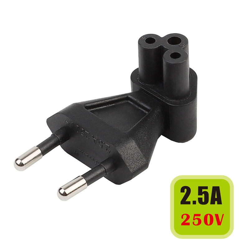 Plugrand PA-0247 European 2 Pin Male to IEC 320 C5 Right Angle Power adapter