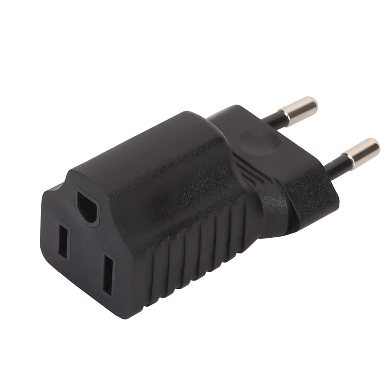 European 2 Pin Male to USA 3Pole Female AC Adapter PA-0153