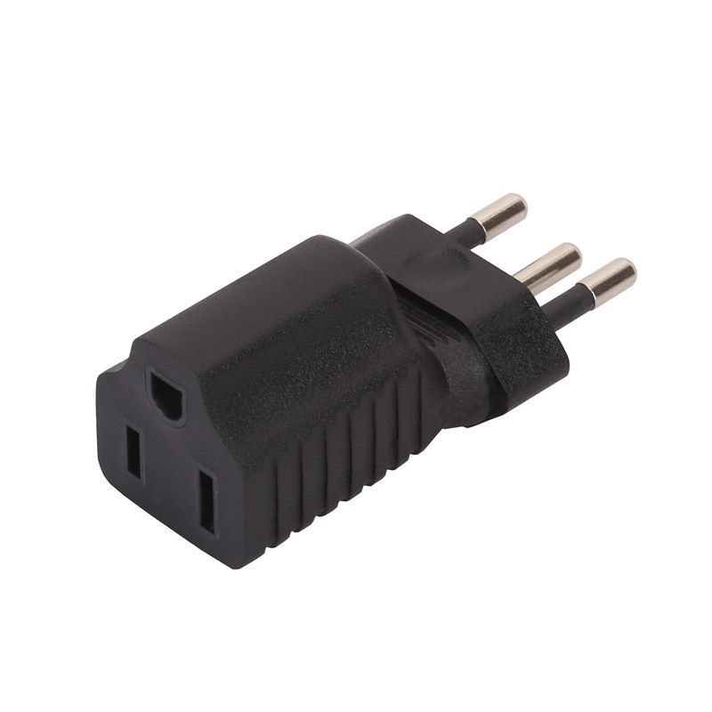 Brazil 3Pin Male to USA 3Pole Female AC Adapter PA-0155